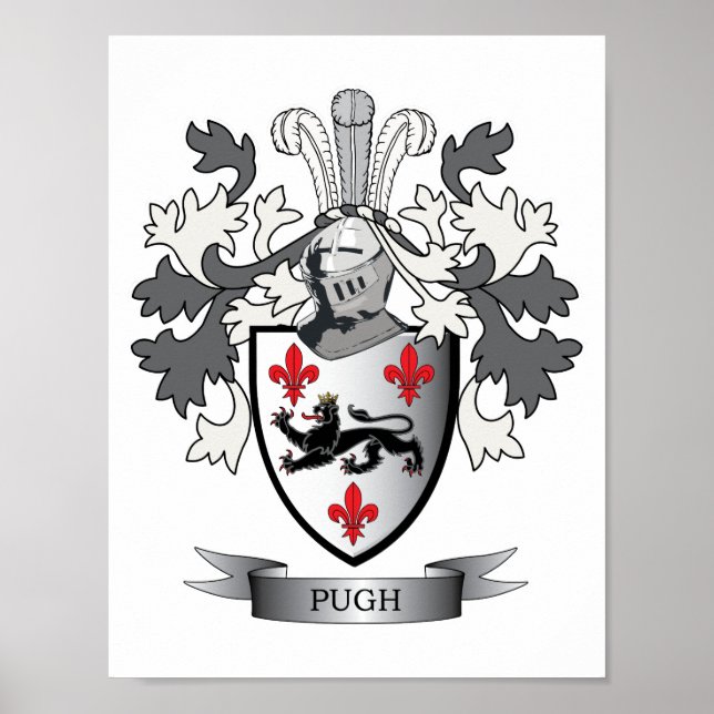 Póster Escudo de armas de la familia Pugh (Frente)