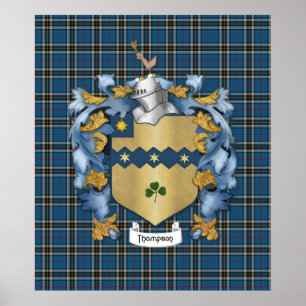 Póster Escudo de armas de la familia Thompson (Irlanda)