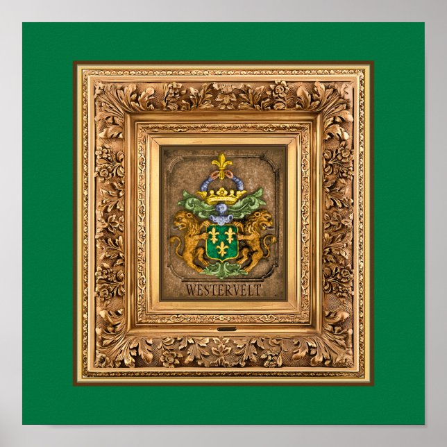 Póster Escudo de armas de la familia Van Westervelt (Frente)