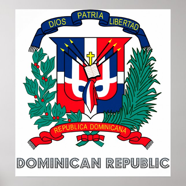 Póster Escudo de armas de la República Dominicana (Frente)
