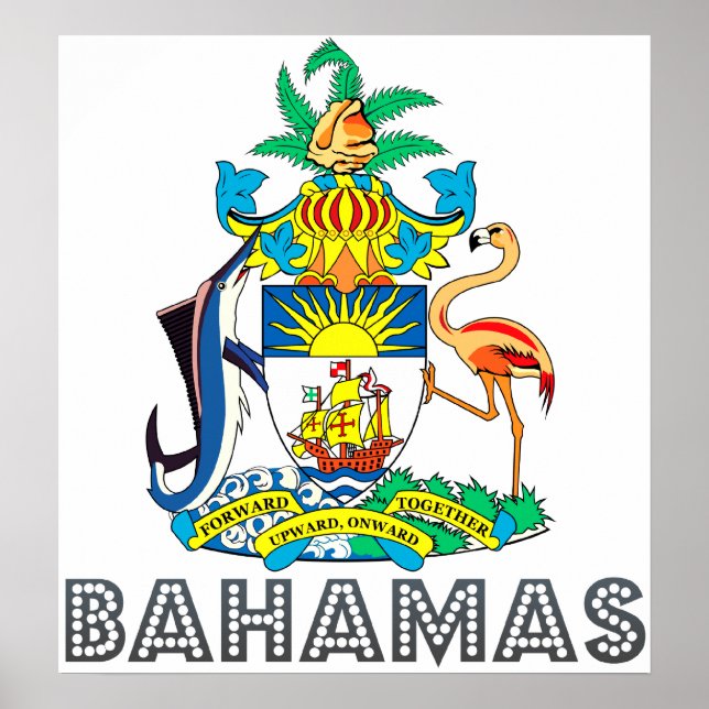 Póster Escudo de armas de las Bahamas (Frente)