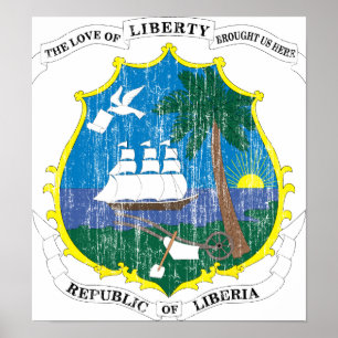 Póster Escudo De Armas De Liberia