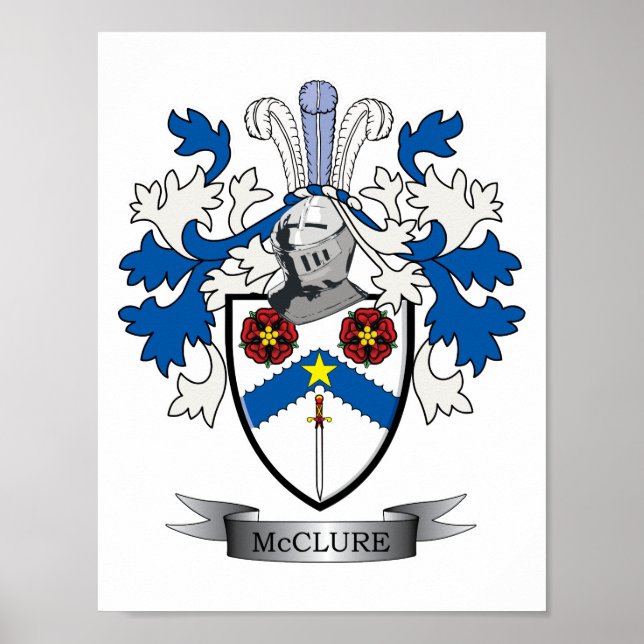 Póster Escudo de armas de McClure Family Crest (Frente)