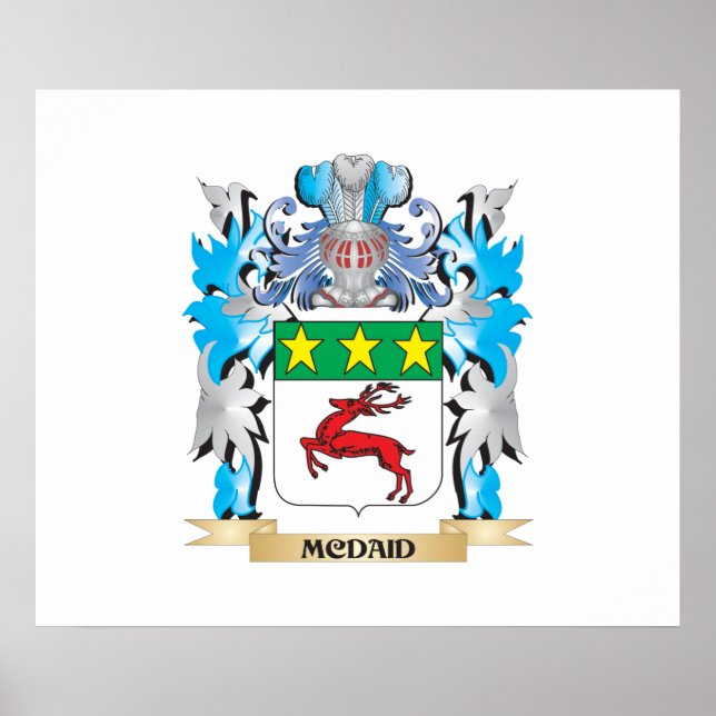 Póster Escudo de armas de Mcdaid - escudo familiar (Frente)