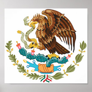 Póster Escudo de armas de México - Bandera de México