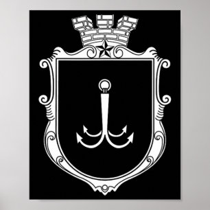 Póster Escudo de armas de Odesa Odessa Ucrania Bandera Uk