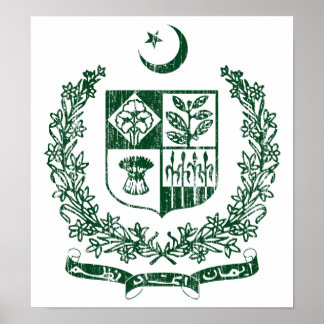 Póster Escudo de armas de Pakistán