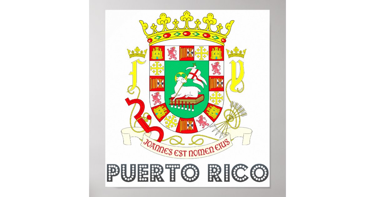 Póster Escudo De Armas De Puerto Rico Zazzlees 4525