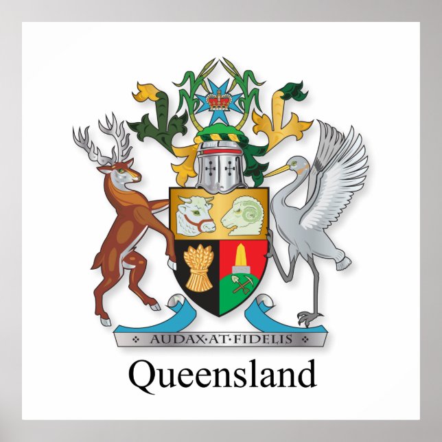 Póster Escudo de armas de Queensland (Frente)