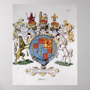 Póster Escudo de armas de rey James I de Inglaterra