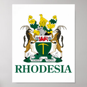 Póster Escudo de armas de Rodesia Zimbabue Divertido Sudá