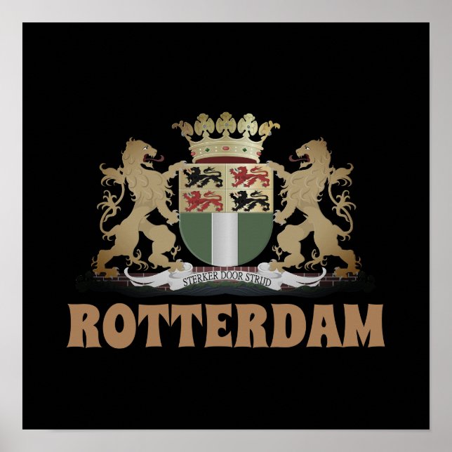 Póster Escudo de armas de Rotterdam, Países Bajos (Frente)
