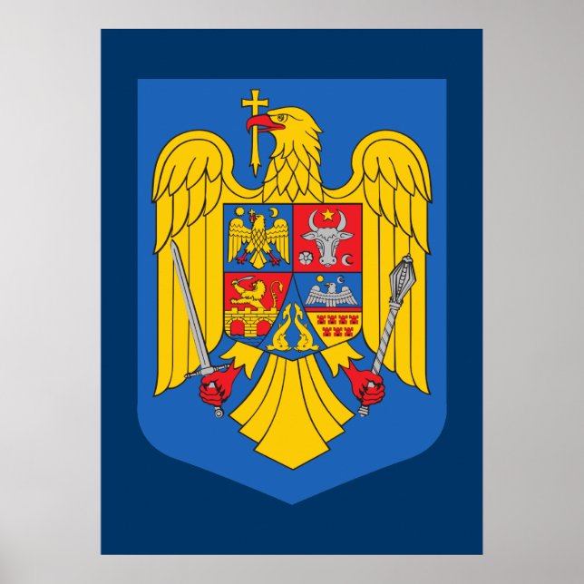 Póster Escudo de armas de Rumania (Frente)