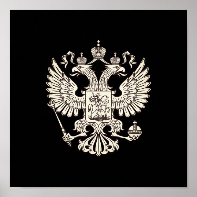 Póster Escudo de armas de Rusia - versión blanca (Frente)