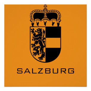 Póster Escudo de Armas de Salzburgo Arte Monocromo Refina