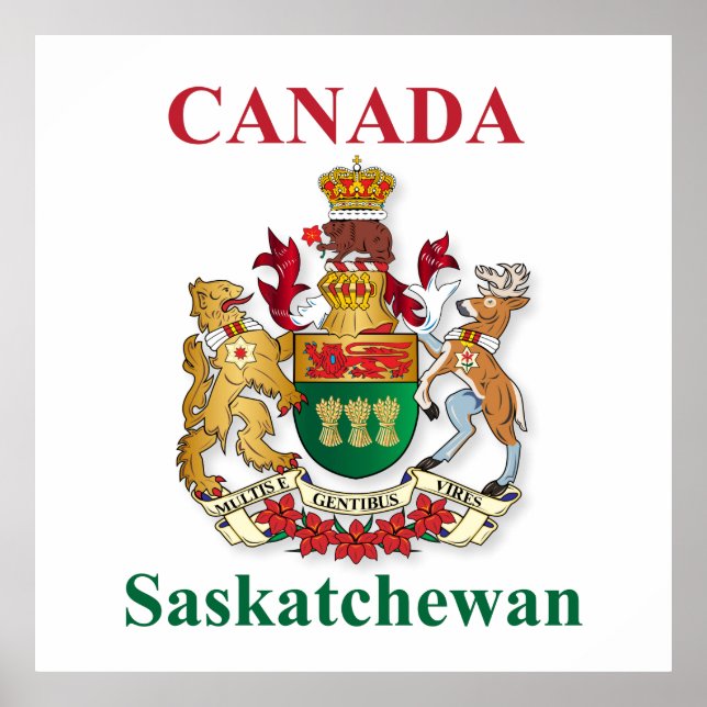 Póster Escudo de armas de Saskatchewan (Frente)