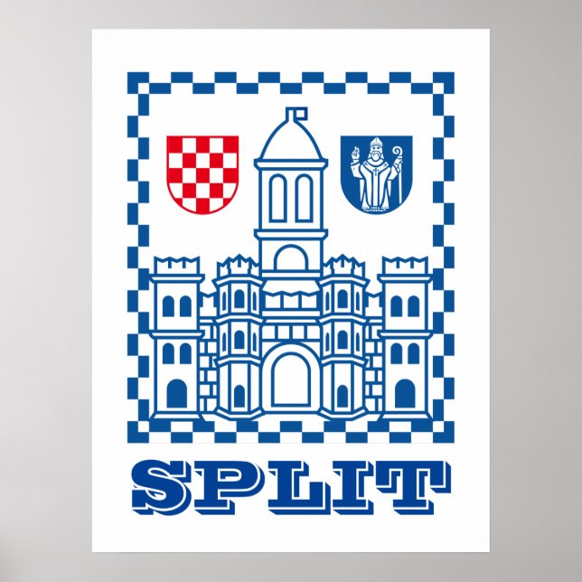 Póster Escudo de armas de Split, Croacia (Frente)