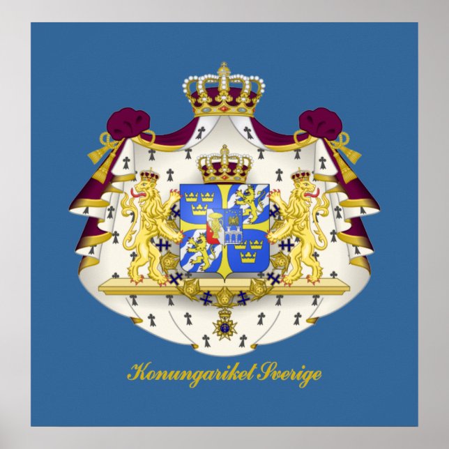 Póster Escudo de armas de Suecia (Frente)