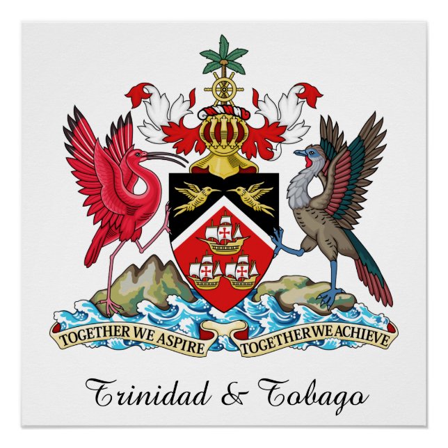 Póster Escudo De Armas De Trinidad Y Tobago (Anverso)