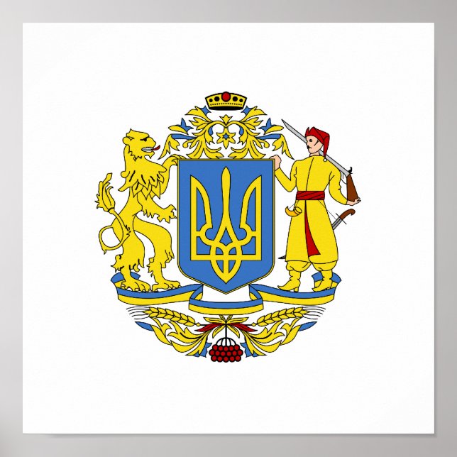 Póster Escudo de armas de Ucrania (Frente)