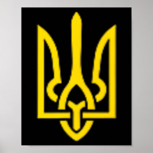 Póster Escudo de armas de Ucrania Tryzub de Volodymyr Zel