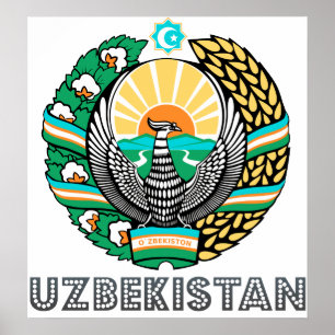 Póster Escudo de armas de Uzbekistán