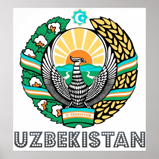 Póster Escudo de armas de Uzbekistán (Frente)