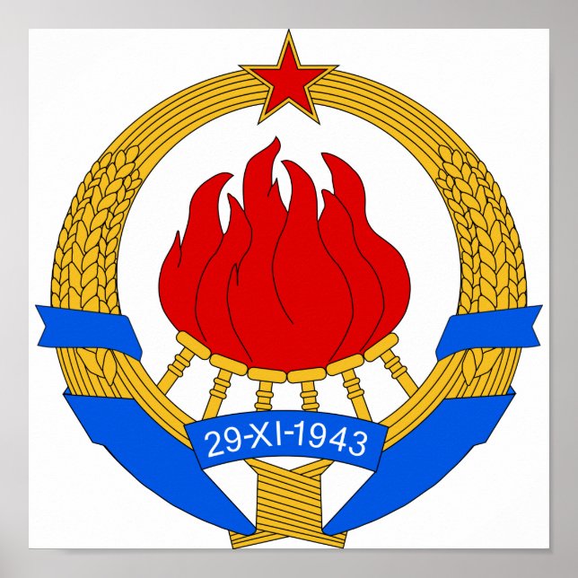 Póster Escudo de armas de Yugoslavia (1945-1992) (Frente)