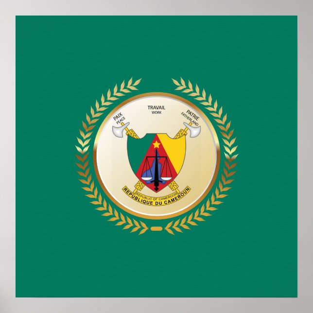 Póster Escudo de armas del Camerún (Frente)