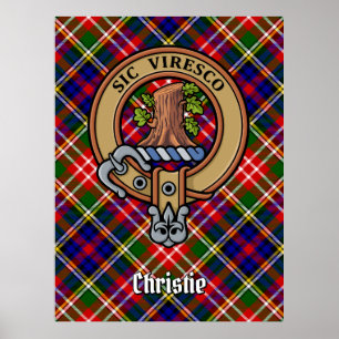 Póster Escudo de armas del clan Christie sobre tartán