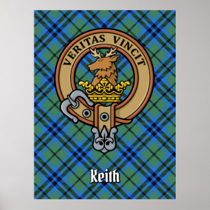 Póster Escudo de armas del Clan Keith sobre tartán