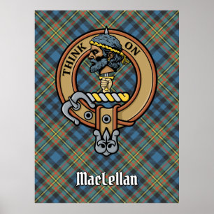 Póster Escudo de armas del Clan MacLellan sobre antiguo t