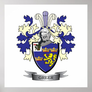 Póster Escudo de armas del escudo de la familia de Greer