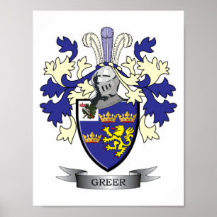 Póster Escudo de armas del escudo de la familia de Greer