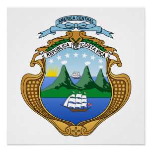 Póster escudo de armas del país Costa Rica símbolo emblem