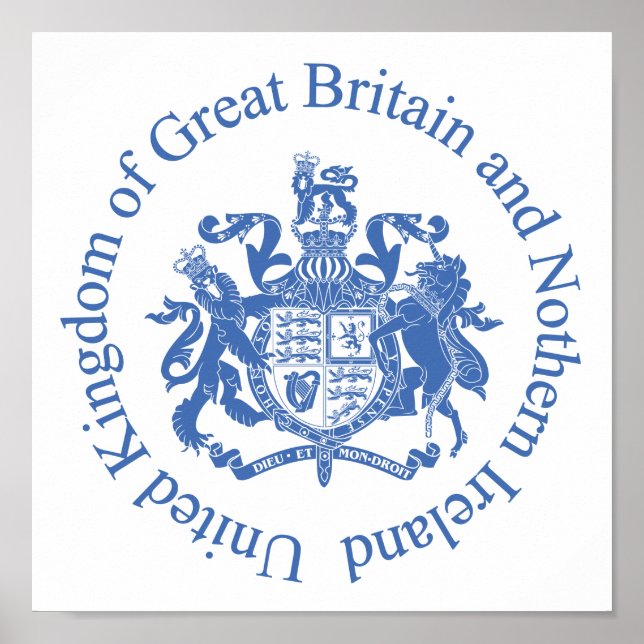 Póster Escudo de armas del Reino Unido (Frente)