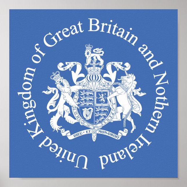 Póster Escudo de armas del Reino Unido (Frente)