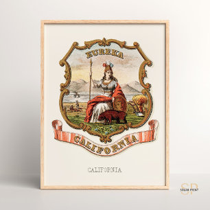 Póster Escudo de armas estatal Henry Mitchell California