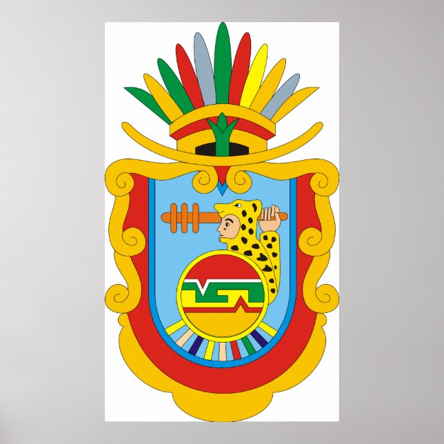 Póster Escudo de armas Guerrero México Símbolo Oficial Lo (Frente)