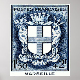 Póster Escudo de armas, Marsella Francia