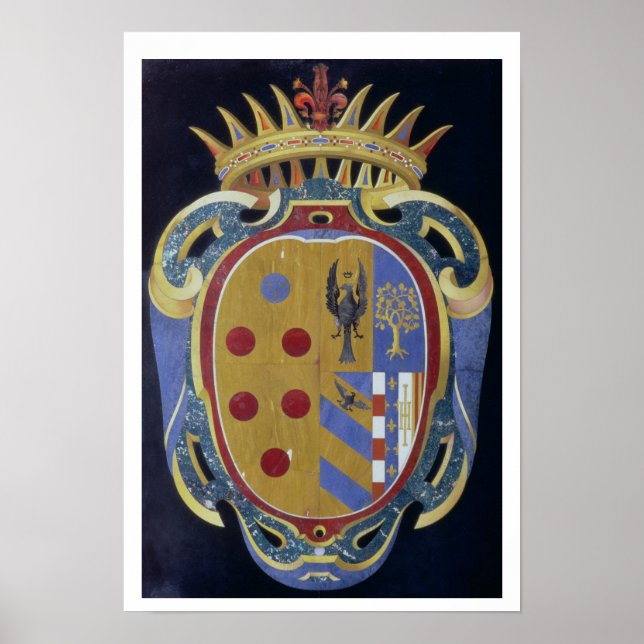 Póster Escudo de armas Medici-Lorena, c.1638 (pietra dur (Frente)