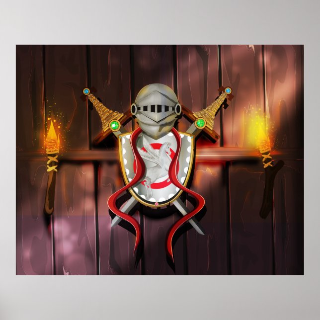 Póster Escudo de armas medieval (Frente)