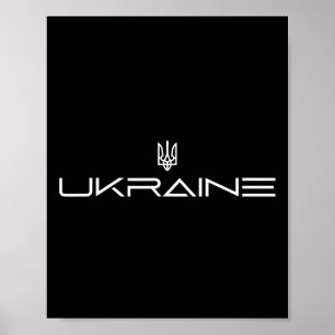 Póster Escudo De Armas Minimalista De Ucrania Orgullo Ucr