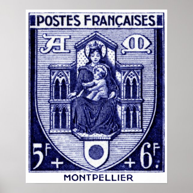 Póster Escudo de armas, Montpellier Francia (Frente)
