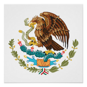 Póster escudo de armas símbolo emblema bandera águila paí