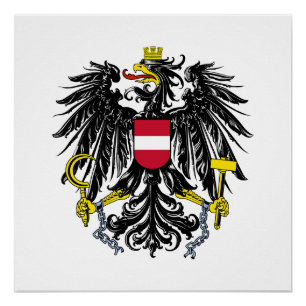 Póster escudo de armas símbolo emblema bandera de Austria