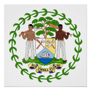 Póster escudo de armas símbolo emblema bandera de Belice