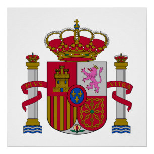 Póster escudo de armas símbolo emblema bandera de España