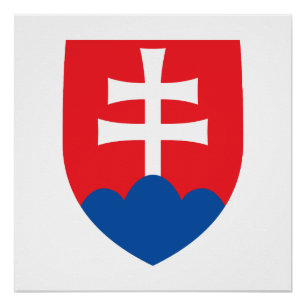 Póster escudo de armas símbolo emblema cruz del país Eslo