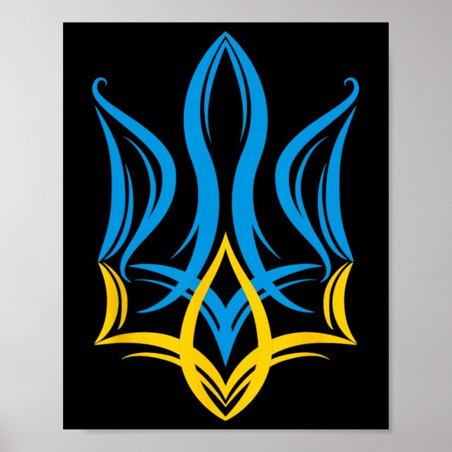 Póster Escudo de Armas Ucraniano Estilizado (Frente)